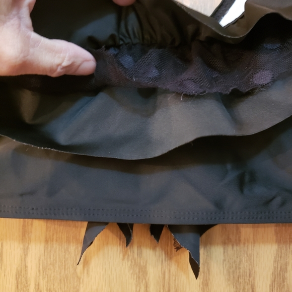 Beautiful, black, 4 tiered, ruffle swim top. Never worn. - Picture 3 of 4